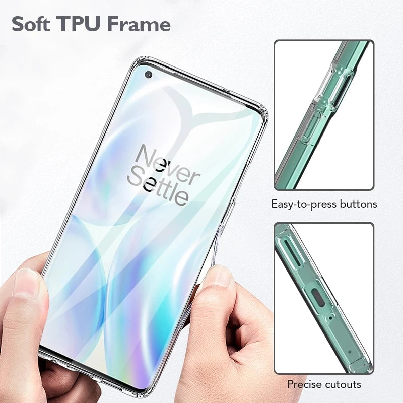 Transparent Phone Cases For OPPO Oneplus 11 10 7 6T 8 9 Pro Shockproof Silicone TPU Case For Oneplus 7T 6 Pro Soft Back Cover
