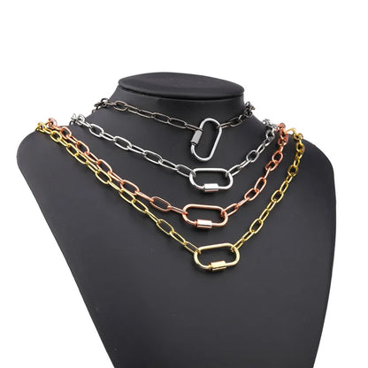 Necklace For Women Punk thick chain necklace zircon spiral Clasps pendant necklace women 2020 latest design charm jewelry