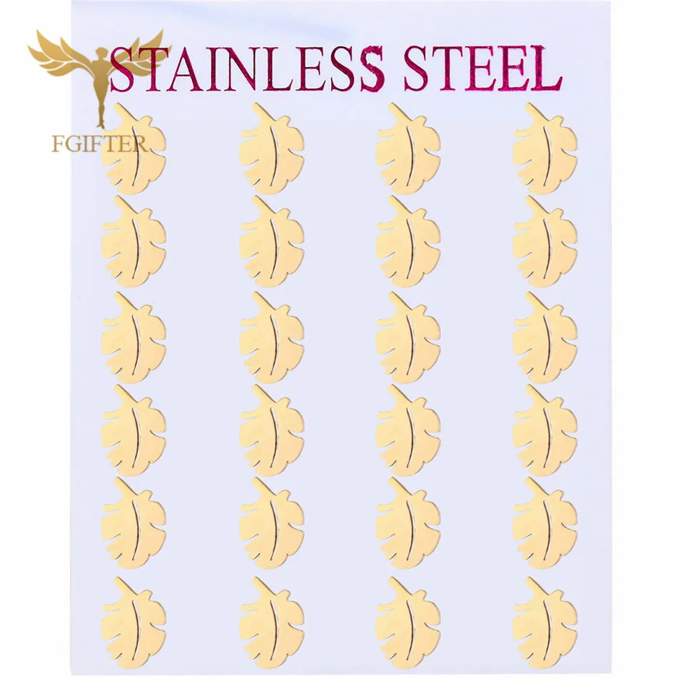 Wholesale Stainless Steel Earrings for Women Girl Animal Clover Flower Cat Bird Unicorn Bear Butterfly Dragonfly Dog Ear Studs