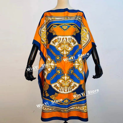 Printed Dresses For Women 2020 Fashion Design Loose Dress Batwing Maxi Long Femme Vestidos Summer Autumn Party Elegant Dress