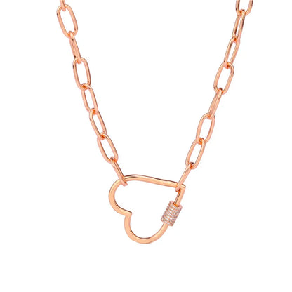 Necklace For Women Punk thick chain necklace zircon spiral Clasps pendant necklace women 2020 latest design charm jewelry