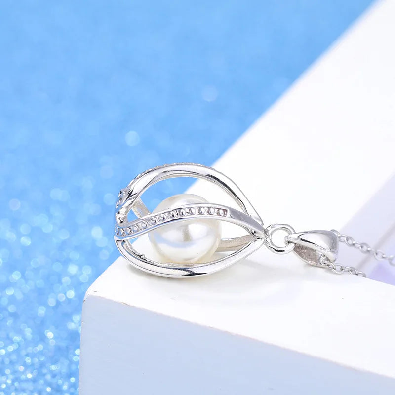 925 Sterling Silver Pearl Necklaces For Women Neck Charm Fashion Wedding Luxury Quality Jewelry  Offers GaaBou