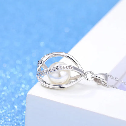 925 Sterling Silver Pearl Necklaces For Women Neck Charm Fashion Wedding Luxury Quality Jewelry  Offers GaaBou