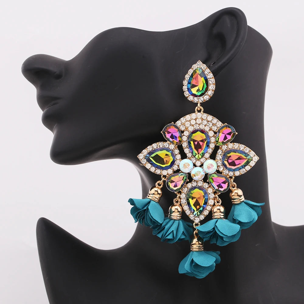 New Earrings Tassel Drop Earring Jewelry Earrings For Women Crystal Earrings Crown Dangle Earrings Long Earrings Boho Earings