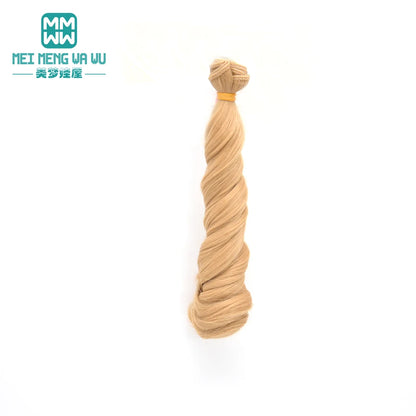 1pcs 15cm*100CM curl brown golden black khaki BJD Doll Wigs hair for 1/3 1/4 BJD dolls