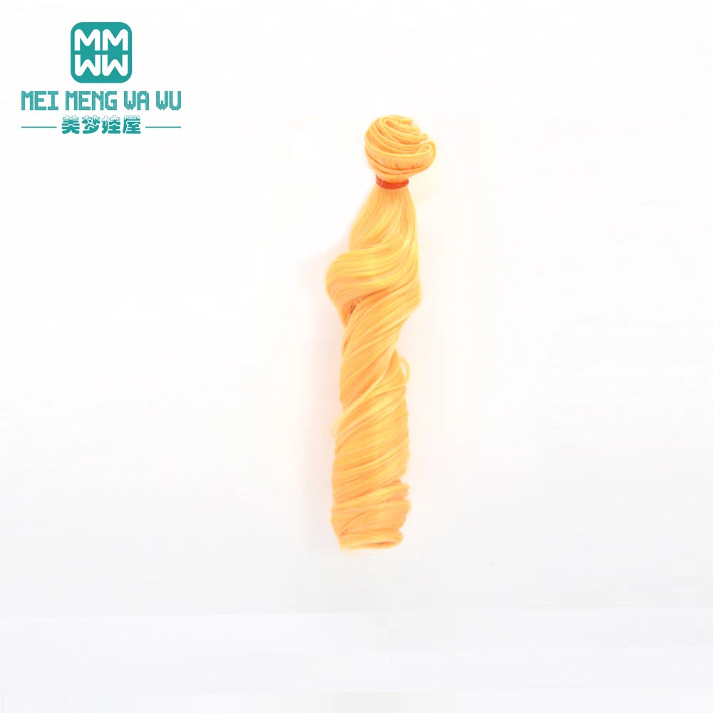 1pcs 15cm*100CM curl brown golden black khaki BJD Doll Wigs hair for 1/3 1/4 BJD dolls