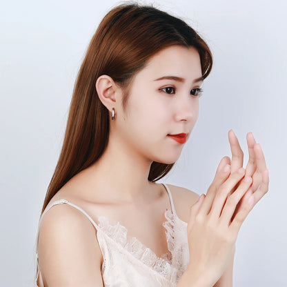 New 925 Sterling Silver Earrings Simple Black Earrings For Women & Men Glamour Jewelry Wedding Gifts