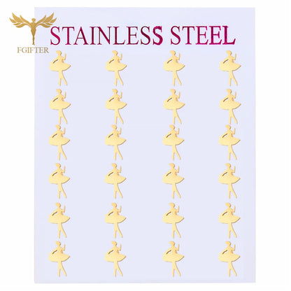 Wholesale Stainless Steel Earrings for Women Girl Animal Clover Flower Cat Bird Unicorn Bear Butterfly Dragonfly Dog Ear Studs