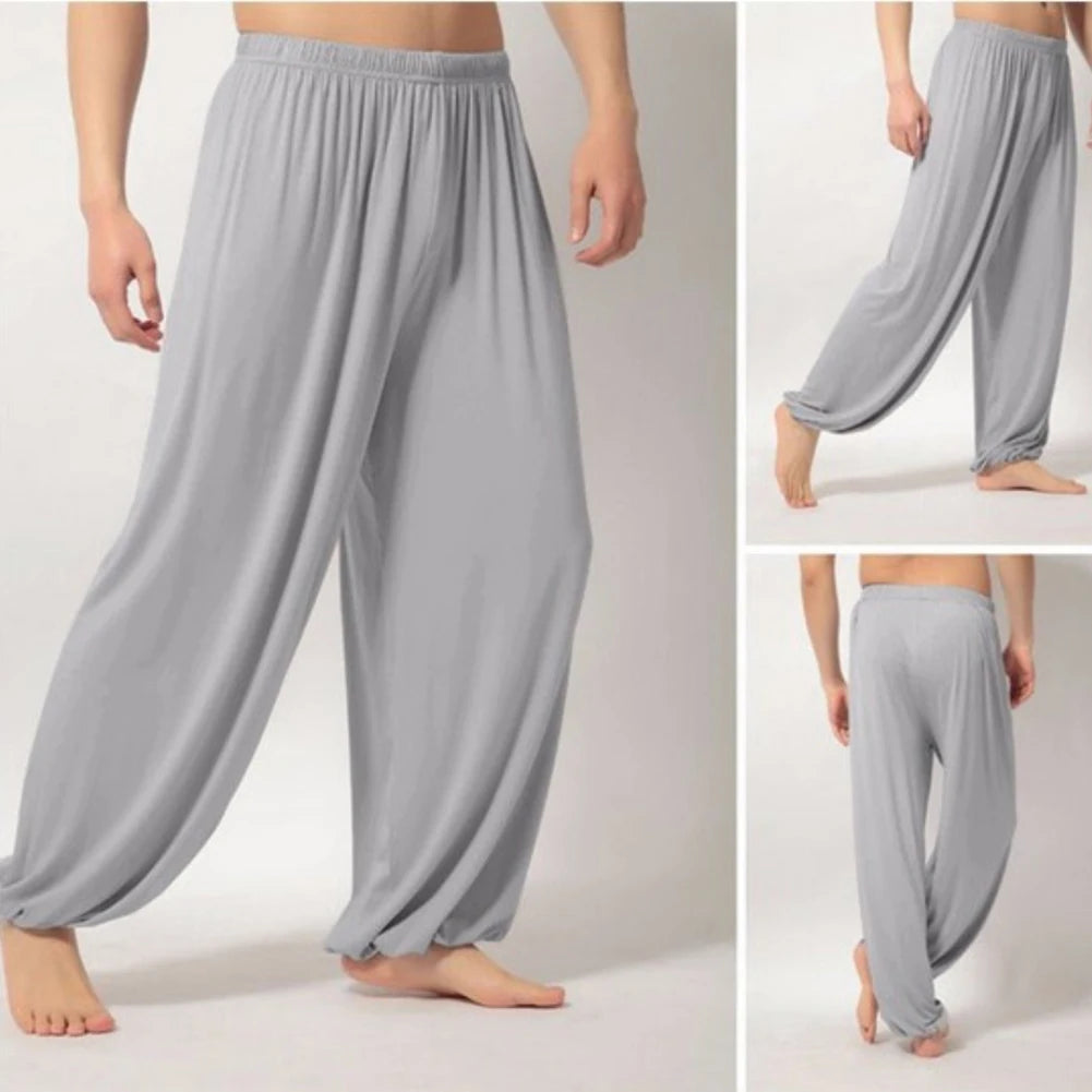 Yoga Pants Men\'s Casual Solid Color Baggy Trousers Belly Dance  Harem  Slacks sweatpants Trendy Loose  Clothing