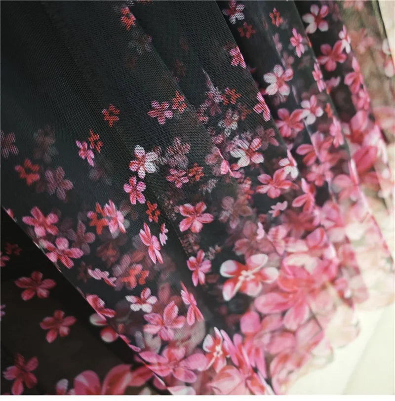 Skirt Women's Long Skirt 2024 New High Waist Slim A-line large Swing Skirt Female A-Line Skirts Summer Sakura Gradient Long Skir