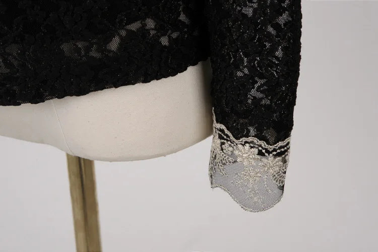 Women T Shirts Vintage Spring Winter Tees Autumn Lace Beads Hole Sexy Tops Warm Blouse Top Casual Full Long Sleeve Shirt