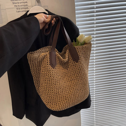 Women Shouder Bag Bohemian Straw Underarm Bag Summer Beach Woven Armpit Bag Large Casual Crochet Tote Bag Shopping Bags