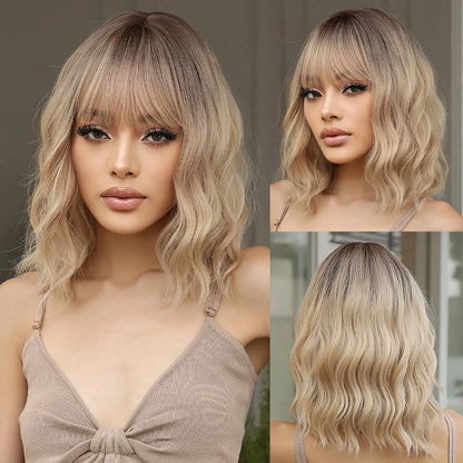 HENRY MARGU Burgundy Long Wavy Wigs Wine Red Wig with Bangs for Women Daily Synthetic Hair Cosplay Wig Heat Resistant Fiber