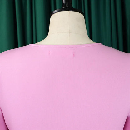 Dress Women Sexy Dresses White Round Neck Flare Sleeve Party Sheath Pleated High Waist Work Elegant Bodycon Mid Length Vestidos