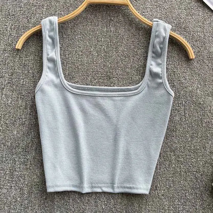 Tank Top Women Sexy Backless Y2k Top Slim Fit Bottoming Blouse Solid Crop Top Sleeveless Camis Mujer