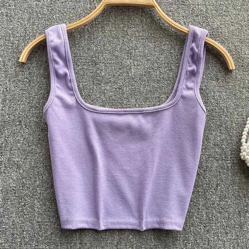 Tank Top Women Sexy Backless Y2k Top Slim Fit Bottoming Blouse Solid Crop Top Sleeveless Camis Mujer