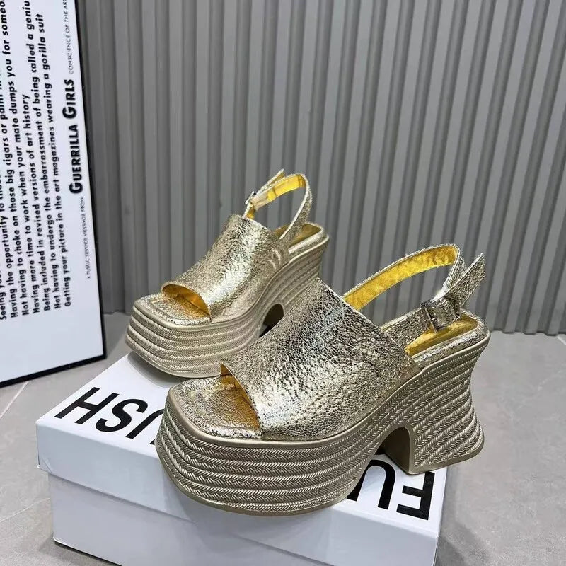 High Heels Sandals Women's Chunky Designer Shoes Platform Fashion Slippers Dress New Pumps Flip Flops Elegant Mujer De Sandalias