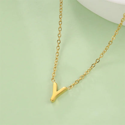 Initial A-Z Letter Necklaces for Women Elegant Chains Choker 26 Alphabet Pendant Necklace Stainless Steel Jewelry collier femme