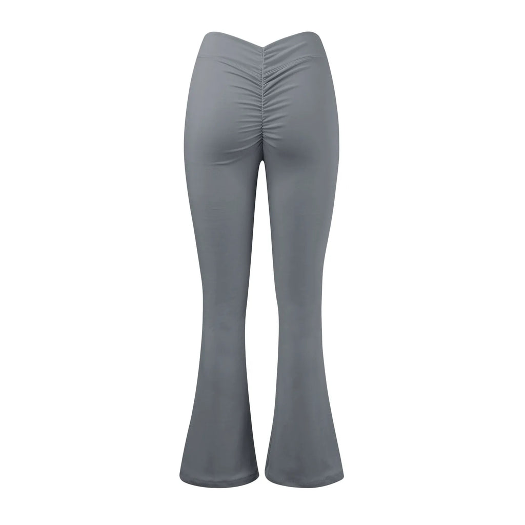 Women'S Slim Fit Yoga Pants Womens Stretch Yoga Leggings Fitness Running Gym Sports Full Length Active Pants Flared Trousers
