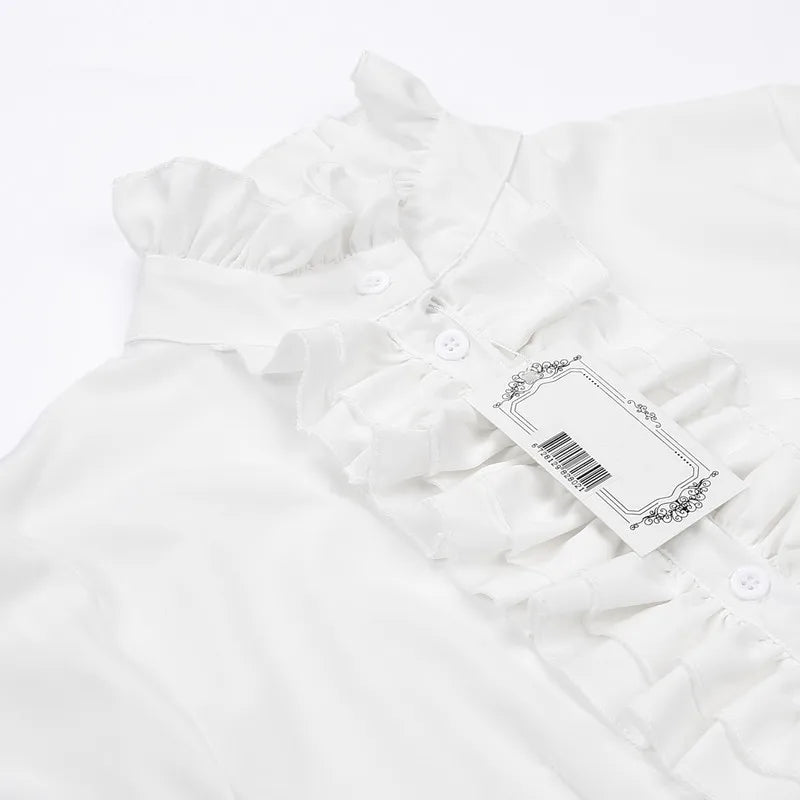 Top Women Sweet T-shirts Autumn Clothes 2023 Chic and Elegant Long Sleeve Ruffles Tees Office Ladies Female Clothing Streetwear