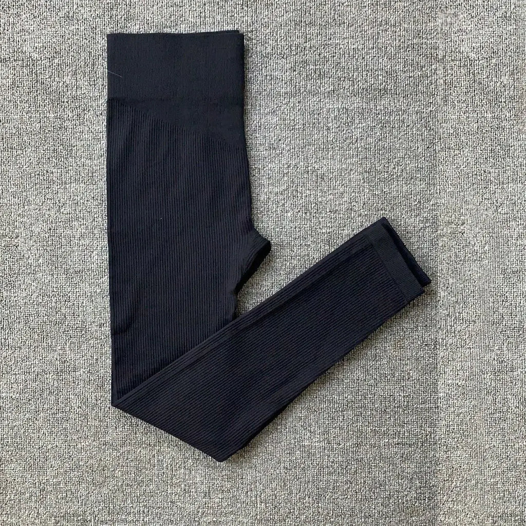 Ribbed Yoga Leggings Women Sports Pants Tights Seamless Sport Femme Gym Leggins Workout Fitness Pants Athletic Wear
