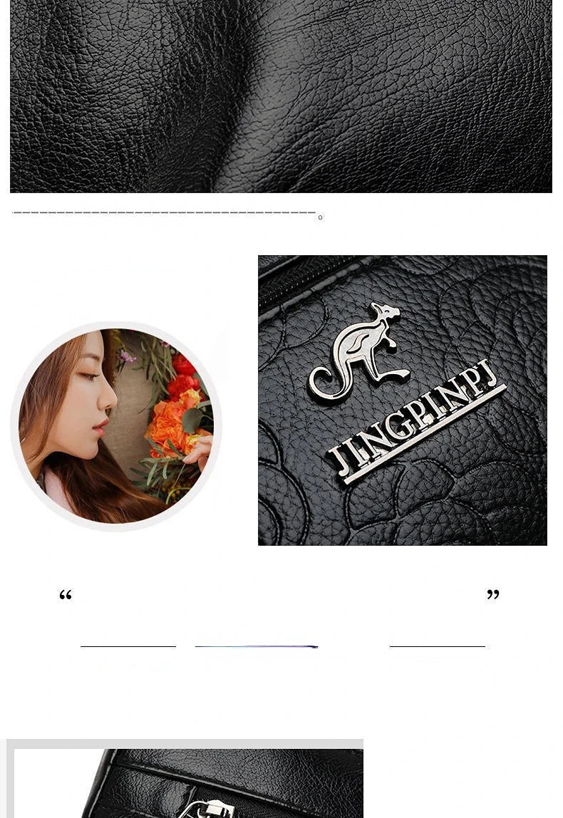 Women Mother Bag Middle-aged Elderly Shoulder Messenger Crossbody Bag Purses Handbags Bolsa 3 Zippers Luxury Design