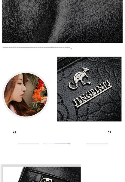 Women Mother Bag Middle-aged Elderly Shoulder Messenger Crossbody Bag Purses Handbags Bolsa 3 Zippers Luxury Design