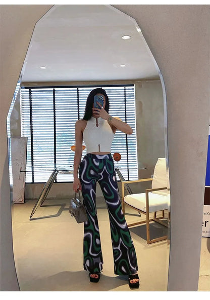 Women Y2K Sexy Tank Tops Chic Tops Halter Off Shoulder Crop Top Camis Elastic Slim Solid Knit Sports Solid Tank Tops 2024 Summer