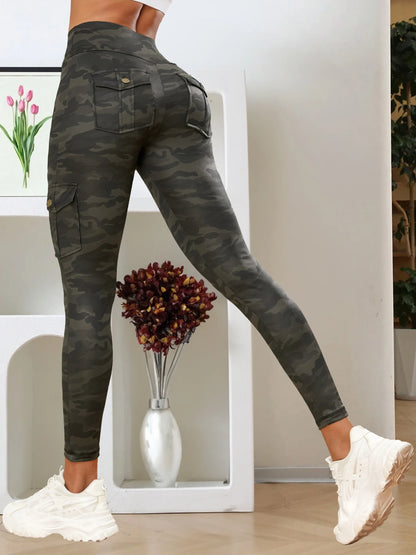 New Camouflage Printed Yoga Pants Women's High Waist Butt Lifting Workout  Tights Push Up Fitness Leggings Gym Activewear