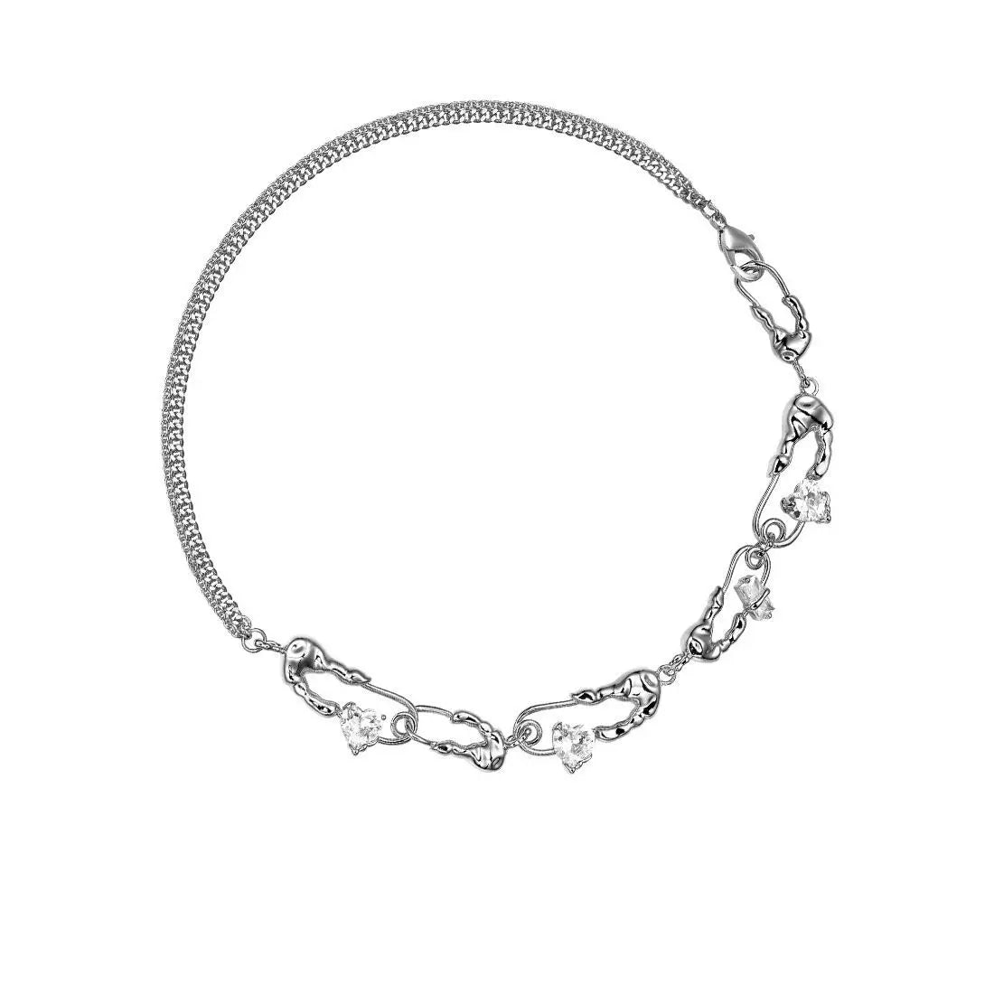 Japanese and Korean Fashion Necklace Women's Luxury Design Stitching Chain Necklaces