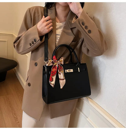 2025 New! Women's Red Tote Bag - Light Luxury, Large Capacity, Elegant Design, Versatile for Work & Party, Premium PU Leather