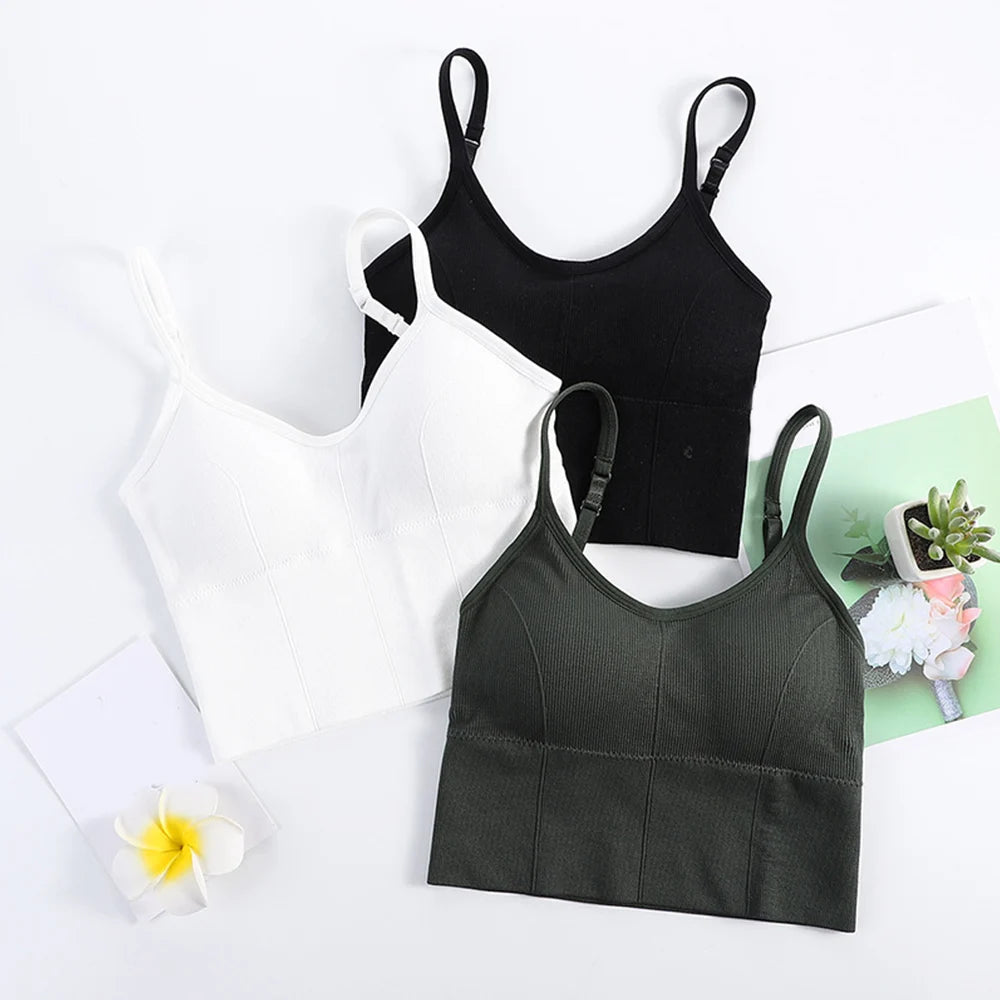 Women Sexy Tops Tube Push Up Bra Female Streetwear Sleeveless Camis Seamless Sport Lingerie Tee Crop Top Bandeau Top Tanks