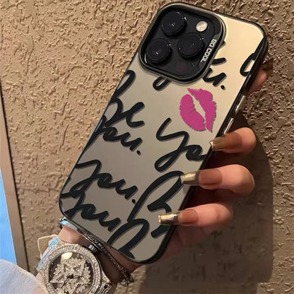 Personalized English Writing Lip Phone Case For IPhone 16 Cases For IPhone 15 14 13 12 11 Pro Max Cover Case Funda Bumber Coque