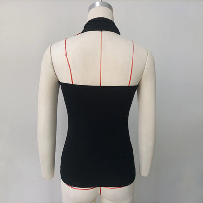 Summer Fashion Sexy Vest Top For Women Hollow Out Backless Twist Solid Cropped Y2k Top Patchwork Female Short Tank Top New 2025