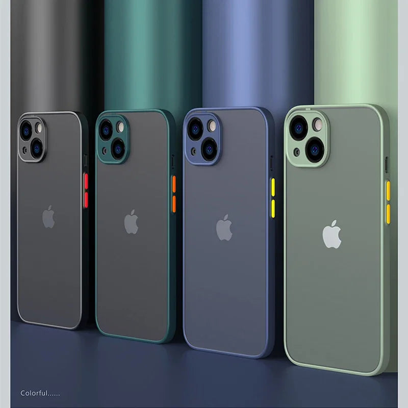 New Armor Bumper Shockproof Phone Case For iPhone 15 11 12 13 Mini 14 Pro XR X Xs Max Plus Silicone Hard Cover Capa