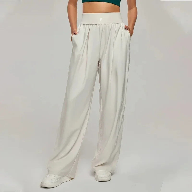 Yoga Sports Pants Women Loose Wide Leg Pants Casual High Waist Fitness Pants