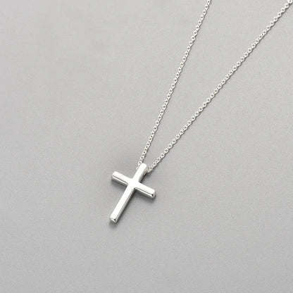 925 Sterling Silver Necklace For Women Adjustable Simple Cross Shape Necklace O-Chain Choker Necklaces Birthday Gift Chocker