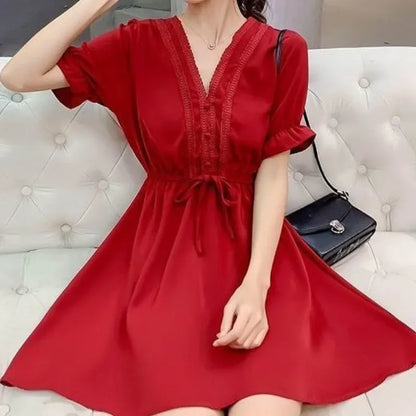 Woman Dress White Dresses for Women Chiffon Satin Soft Silk Ruffle Clothing New Features of Clothes Curvy Cheap Casual X Retro G