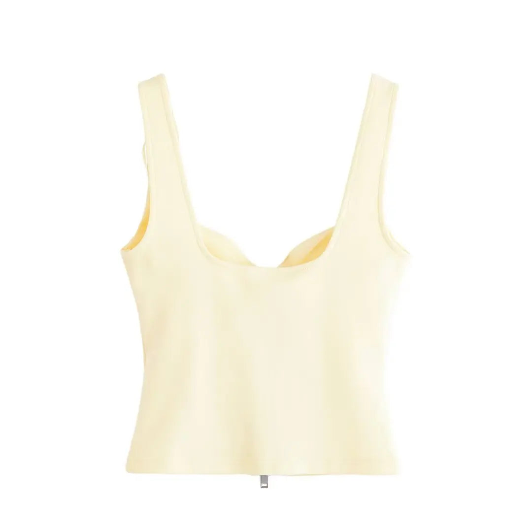 Women's Tops Summer 2025 New Elastic Tight-Fitting Elegant Summer Holiday Tops Women's Street Chic Youth Fashion Joker Vest Tops