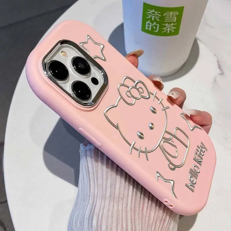 Sanrio Hello Kitty Cute Phone Cases For iPhone 15 14 13 12 11 Pro Max Mini XR XS 7 8 Plus Cartoon Anti-drop Soft Cover Pink Girl