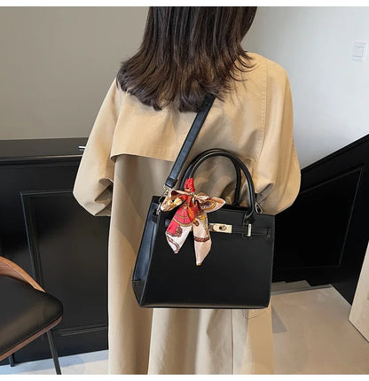 2025 New! Women's Red Tote Bag - Light Luxury, Large Capacity, Elegant Design, Versatile for Work & Party, Premium PU Leather
