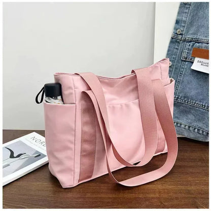 Women's Bag Solid Color Tote Bag Commuting Shoulder Bag Leisure Simple Mommy Go Out Bag Large Capacity Nylon Handbag