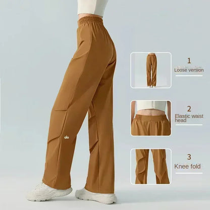 al yoga women's leggings Yoga Straight Leg Pants Loose Athletic Casual Quick Dry Fitness Pants