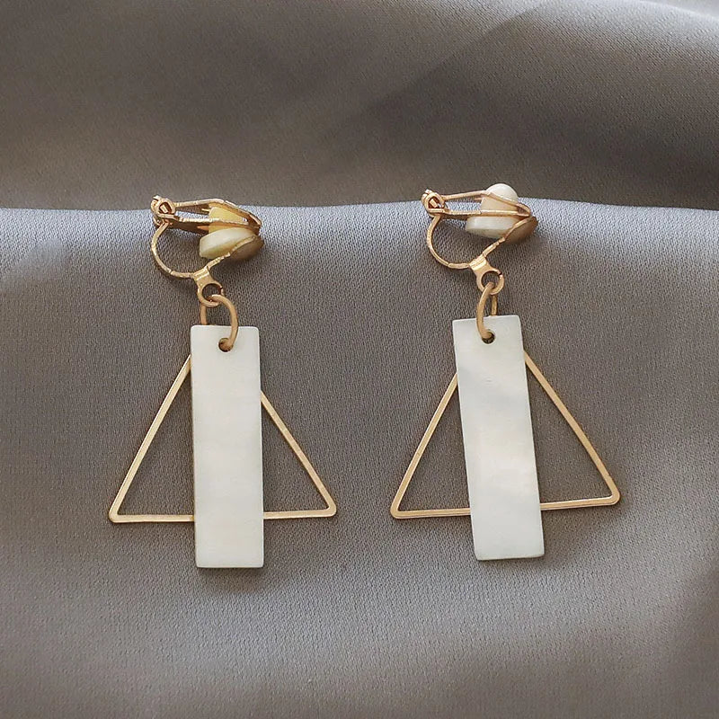 Korean Style Clip on Earrings No Pierced Earrings Women's Party Birthday Fashion Flower Heart Cute Cuff Earrings Ear Clip Gift