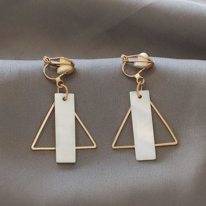 Korean Style Clip on Earrings No Pierced Earrings Women's Party Birthday Fashion Flower Heart Cute Cuff Earrings Ear Clip Gift