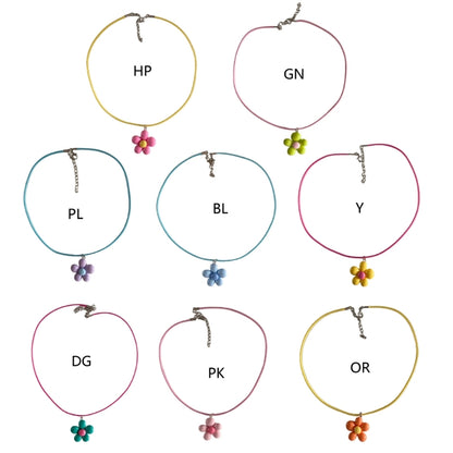 Colorful Flower Necklace Statement Pendant Necklace Floral Design Neck Jewelry Rope Necklace Perfect Gift for Women Girl