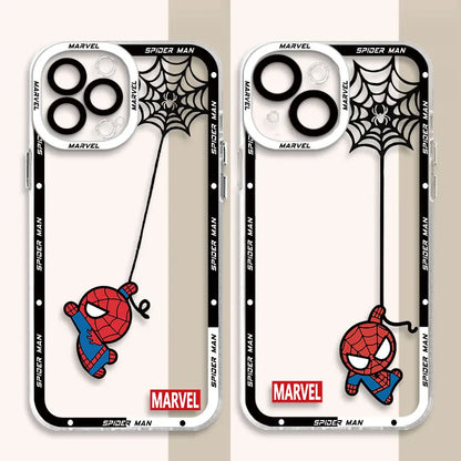phone Soft case for iphone 11 14 13 cases 15 8 Plus XR 7 12 Pro 6S XS Max Mini X SE funda TPU Coque Spider Web Spiderman Marvel