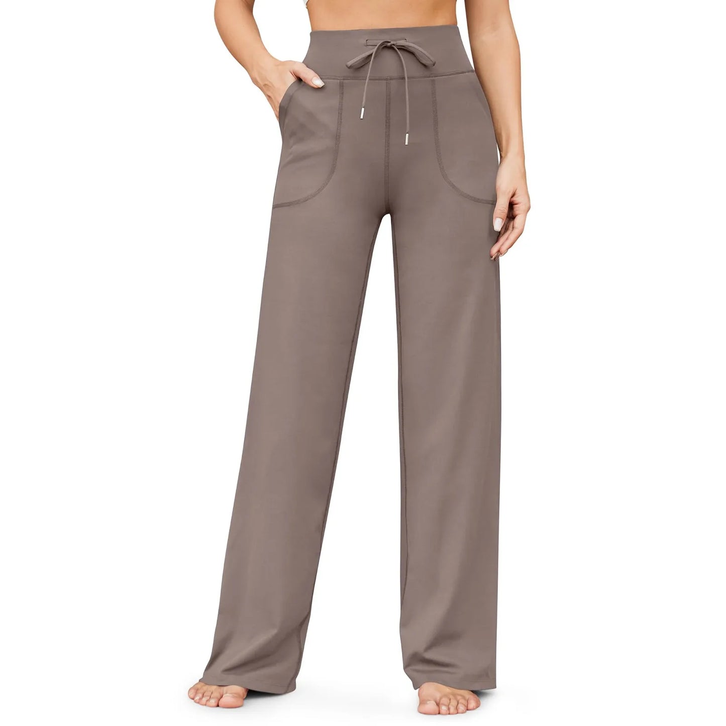 Wide Leg Pants For Women Yoga Pants High Waist Sweatpants With Pockets Stretch Pants Comfy Workout Sports Sweatpants