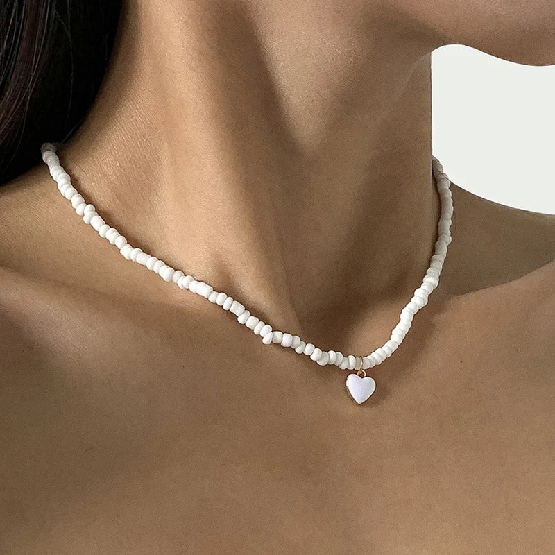 Bohemian Handmade Colorful Beads Chain Fashion Necklaces Tassels Pearl Pendant Jewelry For Women Accessories N0368