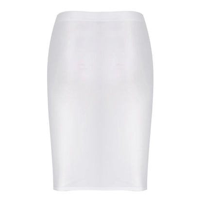 Mini Skirts Skirt For Women Autumn Bodycon Clubwear Glossy Shiny Stretchy Summer Tight Fitting High Waist Knee-length
